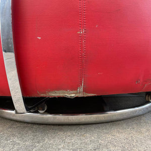 Vintage Modern Leather Sofa with Chrome Accents, c.1970’s