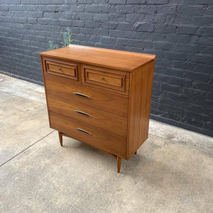Mid-Century Modern “Sculptra” Walnut Highboy Dresser by Broyhill, c.1960’s