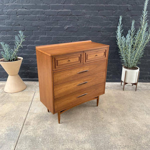 Mid-Century Modern “Sculptra” Walnut Highboy Dresser by Broyhill, c.1960’s