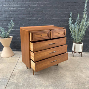 Mid-Century Modern “Sculptra” Walnut Highboy Dresser by Broyhill, c.1960’s
