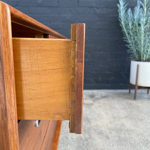 Mid-Century Modern 9-Drawer Walnut Dresser with Chrome Pulls, c.1960’s
