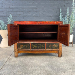 Vintage Oriental Style Painted Cabinet