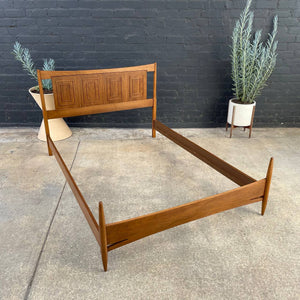 Mid-Century Modern “Sculptra” Walnut Full-Size Bed Frame by Broyhill, c.1960’s