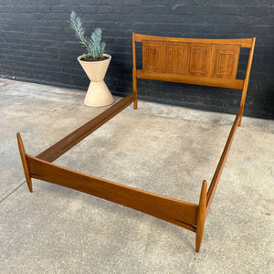 Mid-Century Modern “Sculptra” Walnut Full-Size Bed Frame by Broyhill, c.1960’s