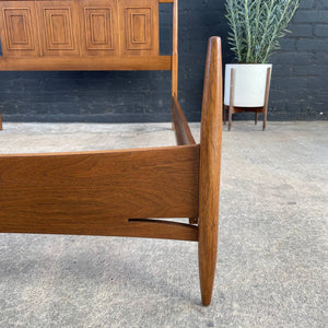 Mid-Century Modern “Sculptra” Walnut Full-Size Bed Frame by Broyhill, c.1960’s