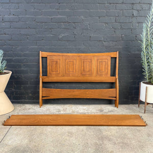 Mid-Century Modern “Sculptra” Walnut Full-Size Bed Frame by Broyhill, c.1960’s