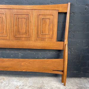 Mid-Century Modern “Sculptra” Walnut Full-Size Bed Frame by Broyhill, c.1960’s