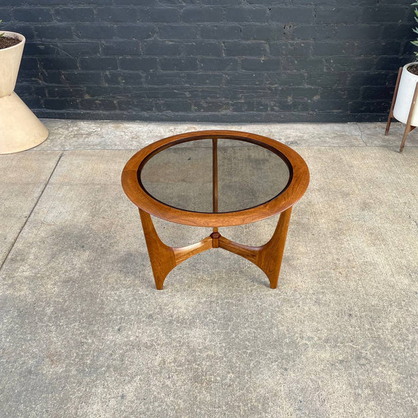 Mid-Century Modern Sculpted Side Table with Glass Top by Lane, c.1950’s