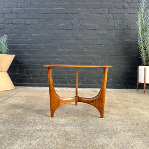 Mid-Century Modern Sculpted Side Table with Glass Top by Lane, c.1950’s