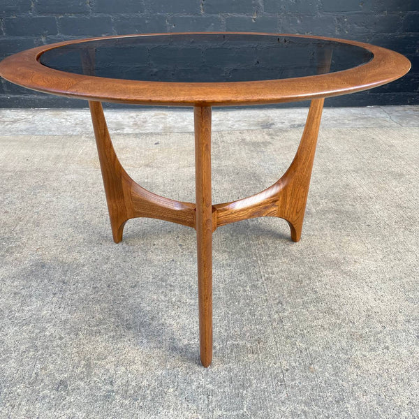 Mid-Century Modern Sculpted Side Table with Glass Top by Lane, c.1950’s