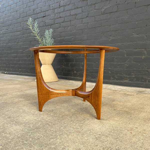 Mid-Century Modern Sculpted Side Table with Glass Top by Lane, c.1950’s