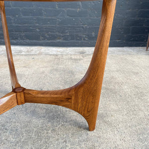 Mid-Century Modern Sculpted Side Table with Glass Top by Lane, c.1950’s