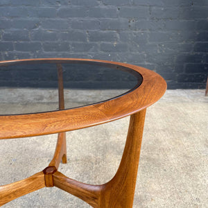 Mid-Century Modern Sculpted Side Table with Glass Top by Lane, c.1950’s