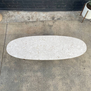 Mid-Century Modern Walnut Surfboard Style Coffee Table with Marble Top, c.1960’s
