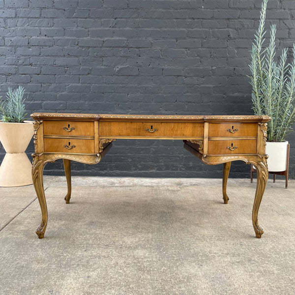 Antique French Provincial Style Desk with Carving Details, c.1950’s