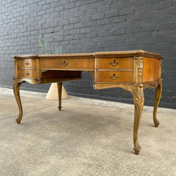 Antique French Provincial Style Desk with Carving Details, c.1950’s
