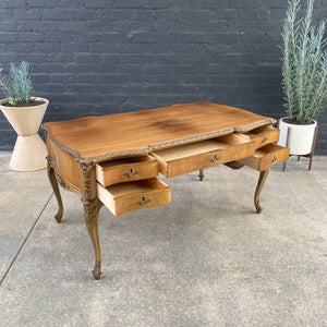 Antique French Provincial Style Desk with Carving Details, c.1950’s