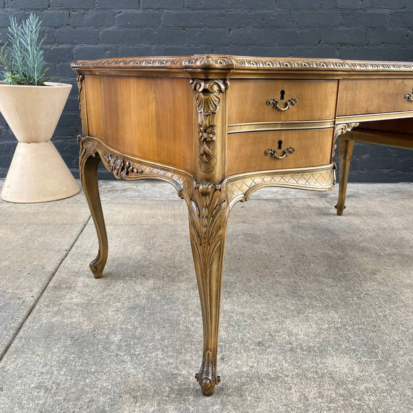 Antique French Provincial Style Desk with Carving Details, c.1950’s