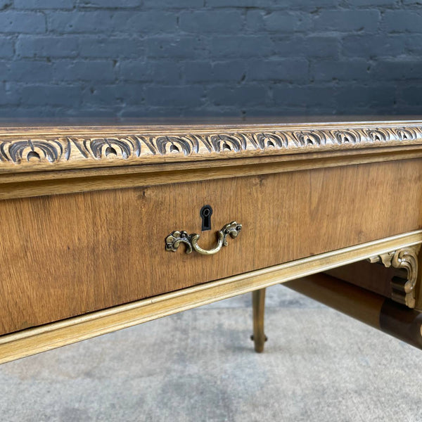 Antique French Provincial Style Desk with Carving Details, c.1950’s
