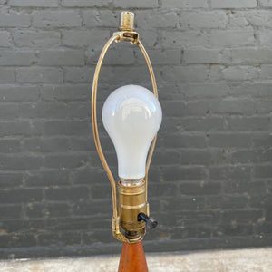 Mid-Century Modern Teak Table Lamp with new Shade, c.1950’s