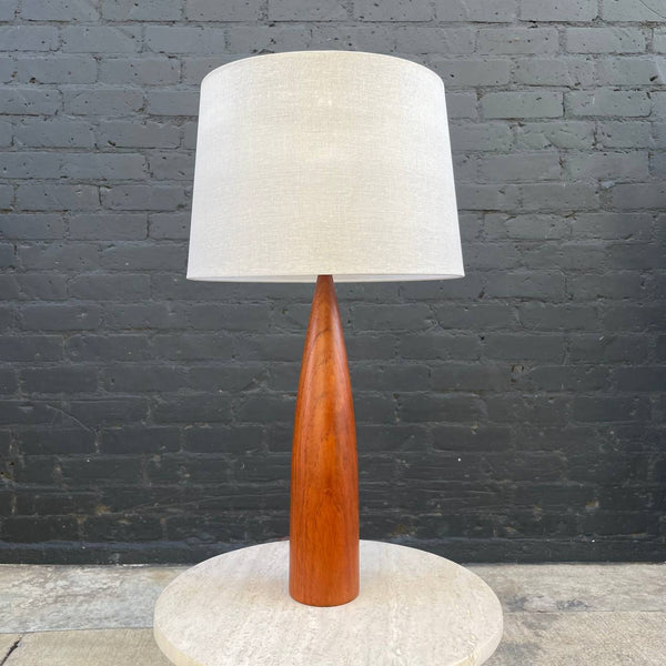 Mid-Century Modern Teak Table Lamp with new Shade, c.1950’s