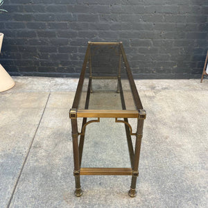 Vintage Mid-Century Modern Brass & Glass Console Table by Mastercraft, c.1970’s