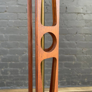 Mid-Century Modern Walnut & Brass Table Lamp with New Shade, c.1960’s