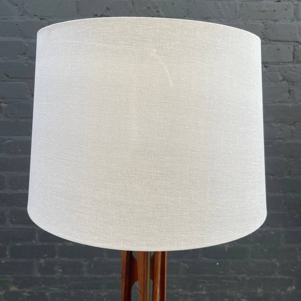 Mid-Century Modern Walnut & Brass Table Lamp with New Shade, c.1960’s