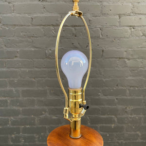 Mid-Century Modern Walnut & Brass Table Lamp with New Shade, c.1960’s