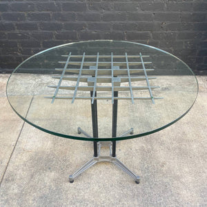 Mid-Century Modern Aluminum & Glass Dining Table by Robert Josten, c.1970’s