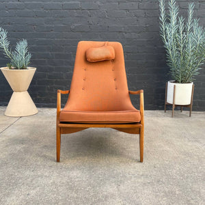 Mid-Century Modern Sculpted Walnut Lounge Chair, c.1960’s