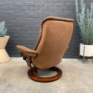 Ekornes Stressless Suede Reclining Chair with Ottoman
