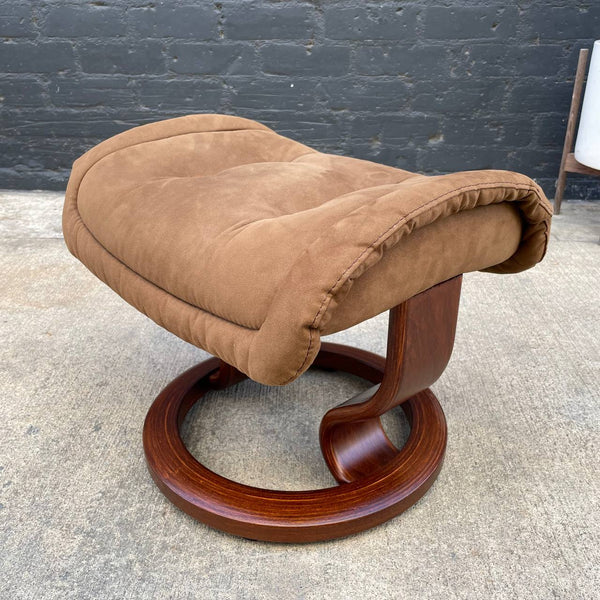 Ekornes Stressless Suede Reclining Chair with Ottoman