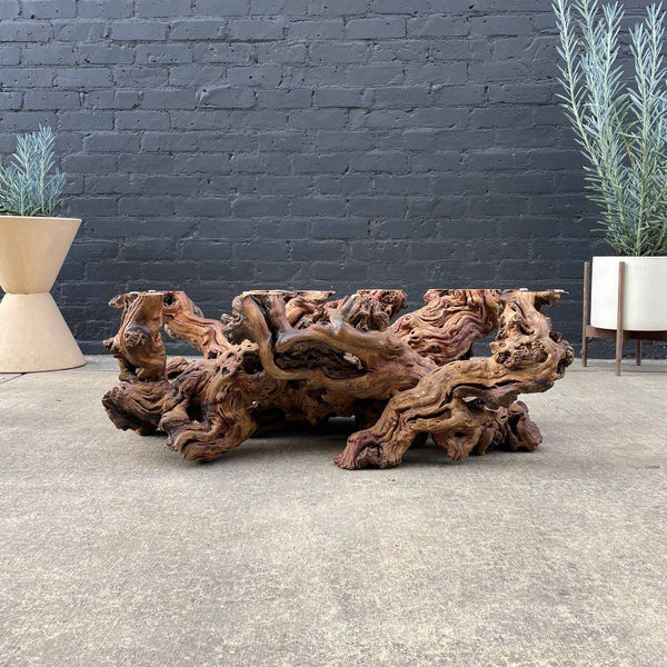 Vintage Natural Burl Root Free-Form Coffee Table
