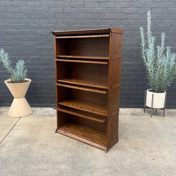 Vintage Barristers Oak & Glass Bookcase Shelf