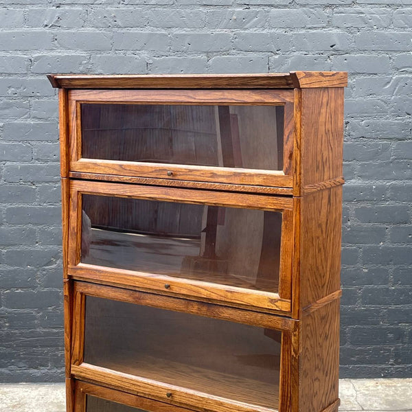 Vintage Barristers Oak & Glass Bookcase Shelf