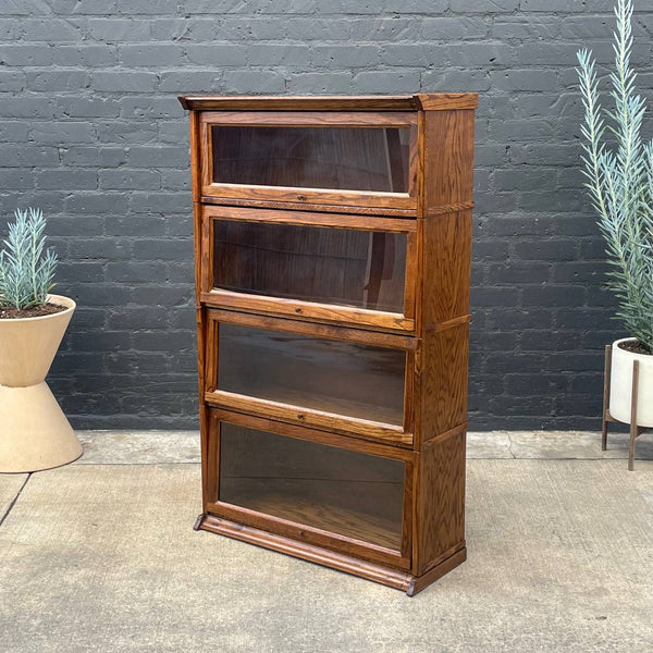 Vintage Barristers Oak & Glass Bookcase Shelf
