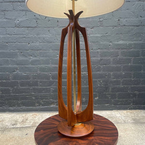 Mid-Century Modern Sculpted Walnut Table Lamp, c.1960’s