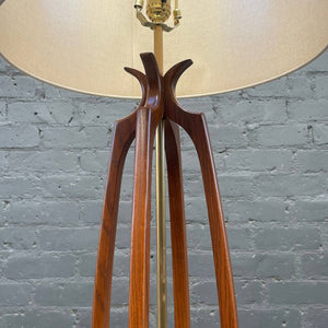 Mid-Century Modern Sculpted Walnut Table Lamp, c.1960’s