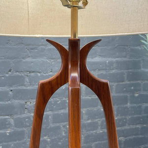 Mid-Century Modern Sculpted Walnut Table Lamp, c.1960’s