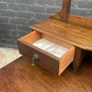 Antique American Style Oak Dresser with Mirror Stand