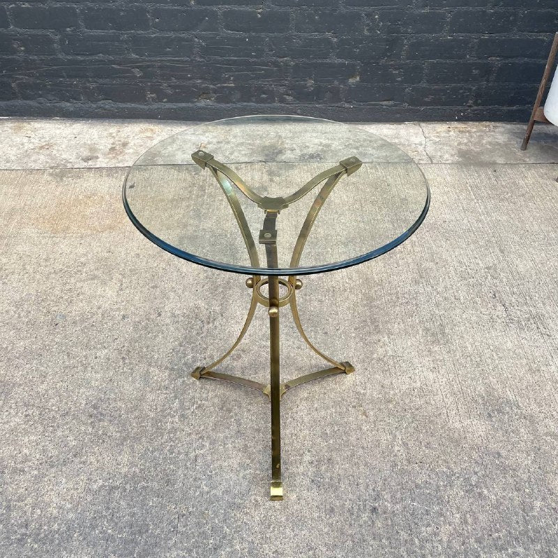 Vintage Tripod Style Brass & Glass Side Table – Vintage Supply