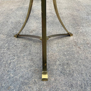 Vintage Tripod Style Brass & Glass Side Table