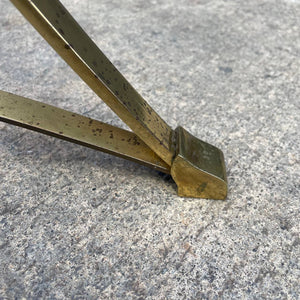 Vintage Tripod Style Brass & Glass Side Table