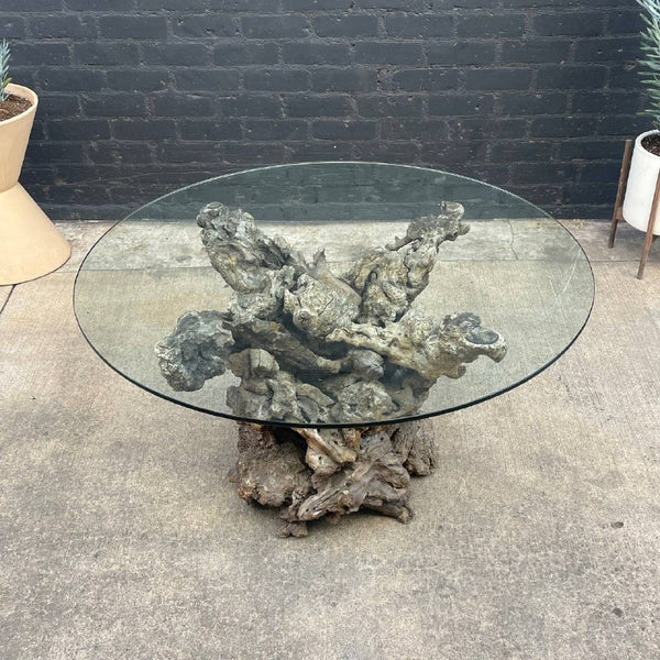 Vintage Natural Burl Root Free-Form Dining Table