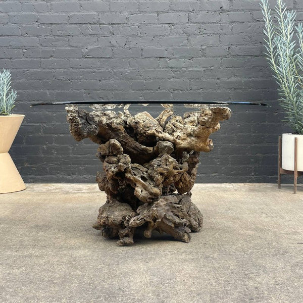Vintage Natural Burl Root Free-Form Dining Table