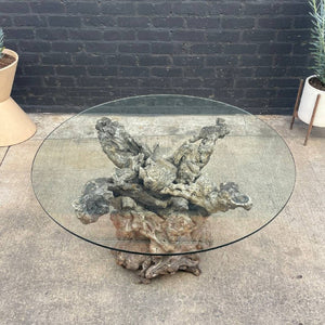 Vintage Natural Burl Root Free-Form Dining Table