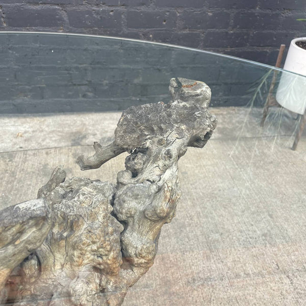 Vintage Natural Burl Root Free-Form Dining Table