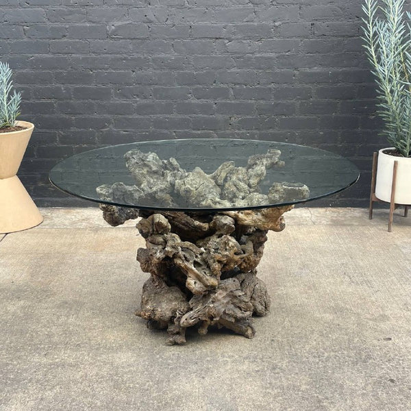 Vintage Natural Burl Root Free-Form Dining Table