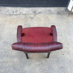 Pair of Vintage Burgundy Leather Arm Lounge Chairs